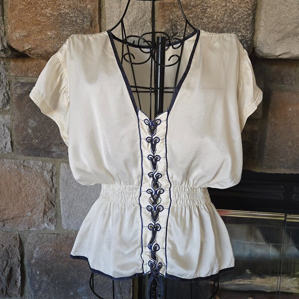 Sass & Bide Silk Peplum Blouse